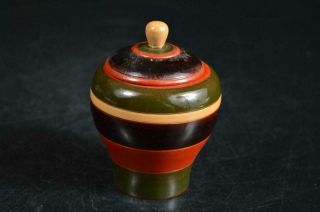 K33: Japanese Wooden Top - Shaped Tea Caddy Chaire Container Tea Ceremony