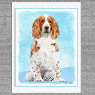 6 Welsh Springer Spaniel Dog Blank Art Note Greeting Cards