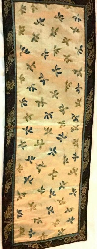 Antique Chinese Silk Embroidery Sleeve Panel - Georgina Pope Yeatman Estate