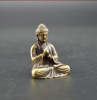 China ' s pure brass sakyamuni Buddha small statue 3