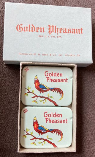Vintage Golden Pheasant Condom Prophylactic Tin Boxed 2 Tins