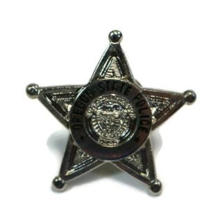 Oregon State Police Silver Tone Star Vintage Police Badge Lapel Hat Pin