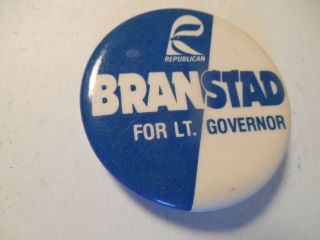 Iowa Campaign Pin Back Button Lt.  Governor Terry Branstad Local Political Badge