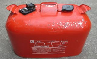 Evinrude Johnson Omc Outboard 6 Gallon Vintage Metal Gas Tank Fuel Can Motor
