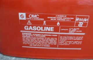 Evinrude Johnson OMC Outboard 6 Gallon VINTAGE Metal Gas Tank Fuel Can MOTOR 2
