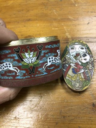 Antique Chinese Cloisonné Enamel Trinket Box