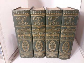 Vtg1949 Mystical City Of God Complete Set 4 Vol Hardback Books By Fiscar Marison