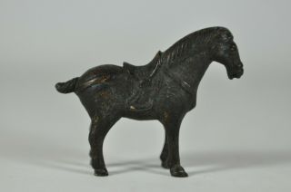 Fine Old Chinese Burmese Opium Weight Bronze Horse Scholar Art