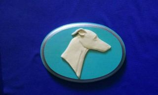 Cameo Style Greyhound Or Whippet Head Study Ooak Wall Plaque Hand Made By Cac 2