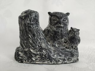 A Wolf Owls Sculpture - Handmade Canada