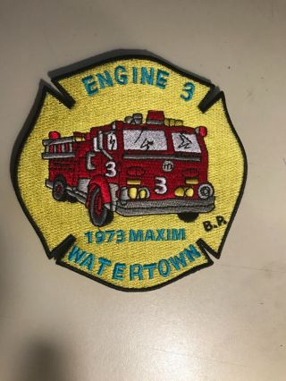 Watertown 3 Ma Maxim Fire Apparatus Fdny Boston Chicago Lafd Commemorative Patch
