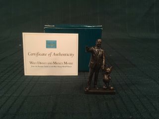Wdcc Partners Mini Bronze Statue - Walt Disney And Mickey Mouse