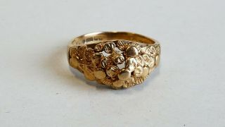 Vintage Solid 9ct Hallmarked Gold Ring Size M.  3 Grams Scrap