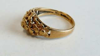 vintage solid 9ct hallmarked gold ring size M.  3 grams scrap 2