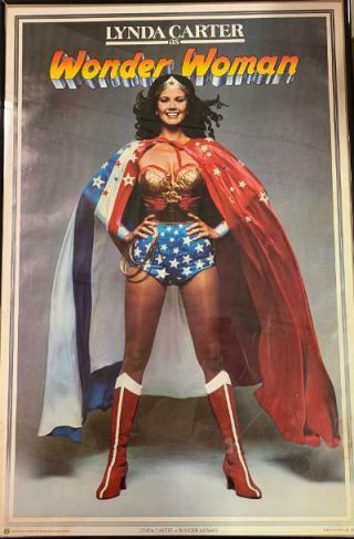 Vintage Licensed 1977 Lynda Carter Wonder Woman Poster
