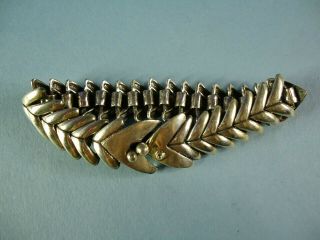 Vintage Sterling Silver Link Bracelet,  Fish Design,  Made In Taxco,  Mexico,  43.  3g