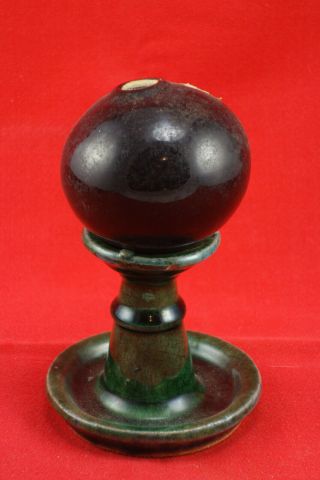 Antique Chinese Green Pottery Oil Lamp Light Censer