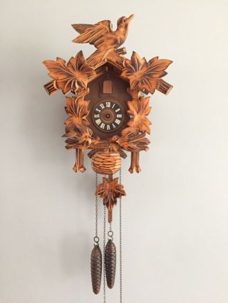 Vintage Black Forest 1 Day Cuckoo Clock Made In West Germany W/ Regula Movements