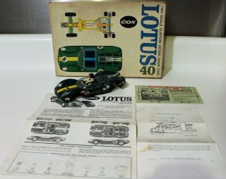 Vintage Cox Lotus 40 Slot Car 1/24 With Box Parts