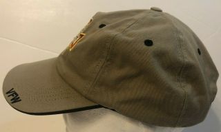 Veterans Of Foreign Wars Hat VFW Beige Adjustable Cap Embroidered Made in USA 3