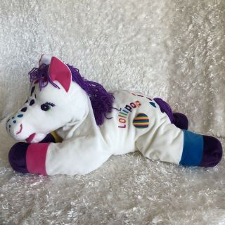 Lisa Frank Horse Stuffed Plush Rainbow Lollipop White Pony Jumbo Xl Large 30 "