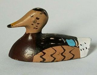 Cast Iron Mallard Duck Decoy Miniature Collectible Wildlife Paperweight Hunting