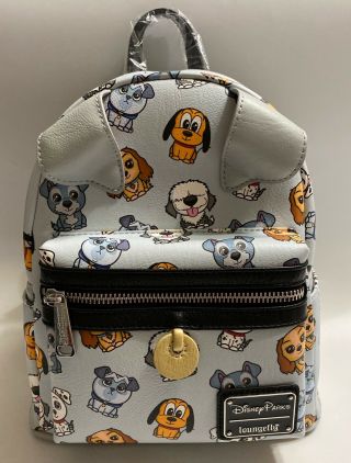 Nwt Loungefly Disney Dogs Mini Backpack Parks Max Percy Pluto D4