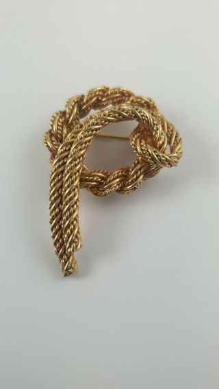 Vintage Christian Dior Germany Gold Rope Brooch