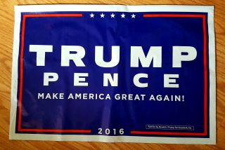 2016 Donald Trump & Mike Pence Yard Sign Polybag 2 Sided All Weather