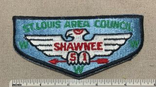 Vintage Oa Shawnee Lodge 51 Order Of The Arrow Flap Patch St.  Louis Area Council