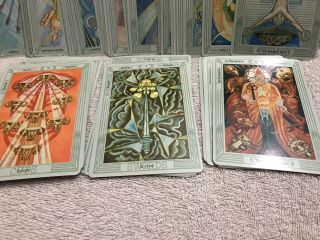 Vintage Aleister Crowley Thoth Tarot Cards Greenie 78 Cards 3