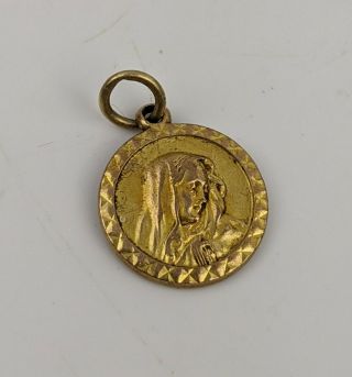 Vintage Georg Jensen 9ct Gold Virgin Mary Charm Or Pendant Gj Ld Necklace