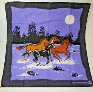 Vintage Hav - A - Hank Purple Black Brown Bandana Horse Equestrian Scarf Horses Usa