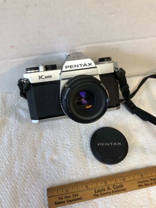 Classic Vintage Pentax K1000 35mm Camera With Smc Pentax - A 2.  0 50mm Lens