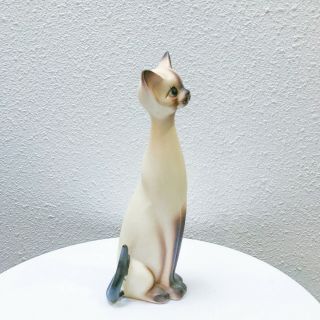 Vintage Tall Mid Century Ceramic Siamese Cat Figurine Japan 3