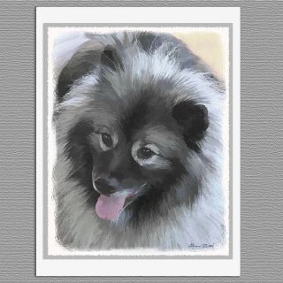 6 Keeshond Bailey Dog Blank Art Note Greeting Cards