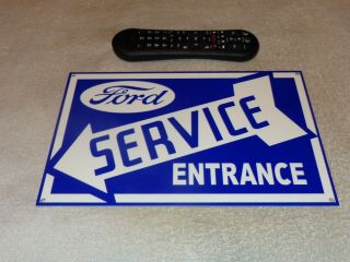 Vintage Ford Service Entrance Arrow 12 " Metal Gasoline Oil Car Truck Dealer Sign
