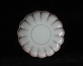 Rare Fine Old Chinese " Guan " Kiln Carving Flower Porcelain Plate Mark