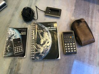 Vintage Hewlett Packard Calculator 25 With Leather Cover And Guide Books