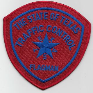 Texas Dps State Police Traffic Control Flagman Patch Tx