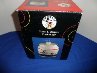Disney Treasure Craft Stars & Stripes Mickey Mouse Cookie Jar Plus Bowls