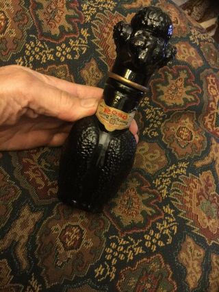 Vintage Gori Rose Italian Wine Black Poodle Glass Decanter Bottle 2