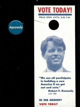 2 Robert F.  Bobby Kennedy,  John Tunney California Campaign Items