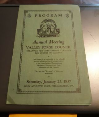 1937 Boy Scouts Of America Program Valley Forge Council