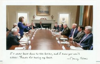 Promo Postcard - Nancy Pelosi - White House Meeting With President Trump