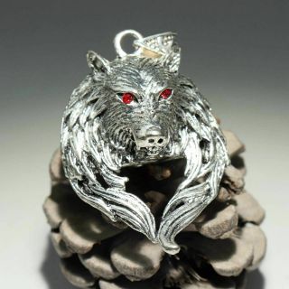 Collect Chinese Miao Silver Hand - Carved Wolf Delicate Precious Ornaments Pendant
