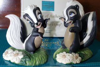 2002 Wdcc Walt Disney - Bambi 60th Ann.  Flower And Miss Skunk - Members - Only Set
