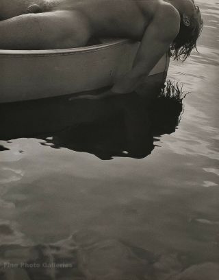 1989 Vintage Bruce Weber Male Nude Young Man Canoe Lake Photo Gravure Art 11x14