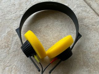 Vintage Sennheiser Hd 414 Headband Headphones,  Black/yellow,  Barely,  600ohm