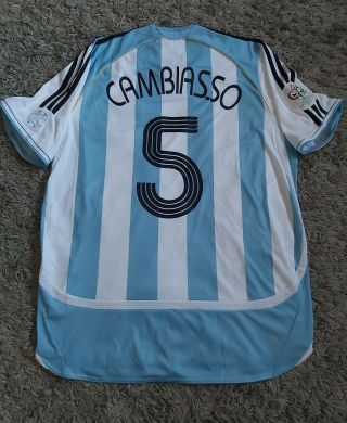 Argentina World Cup 2006 Mens Large Football Shirt Jersey Vintage Cambiasso